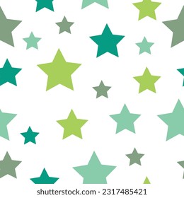 Vector seamless pattern swirl multicolored background Vector illustration. Festive Stars Wallpaper.