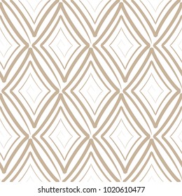 Vector seamless pattern with swirling rhombuses. Modern stylish texture.White and light brown
