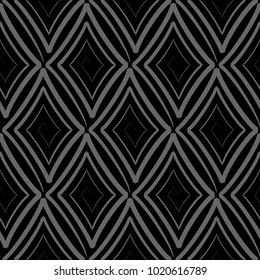 Vector seamless pattern with swirling rhombuses. Modern stylish texture.Dark background