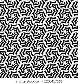 Vector seamless pattern with swirling striped elements.Modern stylish texture.Black and white
