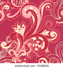 vector seamless pattern with swirls