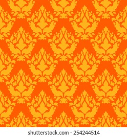 Vector seamless pattern with swirls and floral motifs.