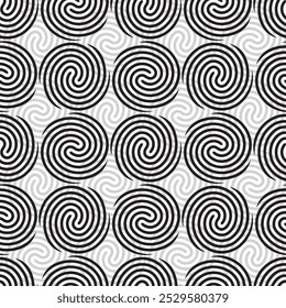 Vector seamless pattern with swirls or whirlwind