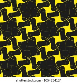 Vector seamless pattern with swirls.Modern stylish texture.Black and yellow