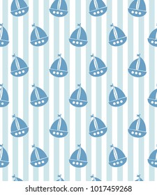 Vector seamless pattern. Symmetrical background, nautical theme. Template for wrapping, backgrounds, fabric, prints, decor, surface.