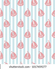 Vector seamless pattern. Symmetrical background, nautical theme. Template for wrapping, backgrounds, fabric, prints, decor, surface.