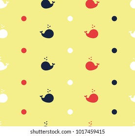 Vector seamless pattern. Symmetrical background, nautical theme. Template for wrapping, backgrounds, fabric, prints, decor, surface.
