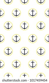 Vector seamless pattern. Symmetrical background, nautical theme. Template for wrapping, backgrounds, fabric, prints, decor, surface.