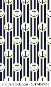 Vector seamless pattern. Symmetrical background, nautical theme. Template for wrapping, backgrounds, fabric, prints, decor, surface.