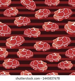 vector seamless pattern with tasty beefsteaks