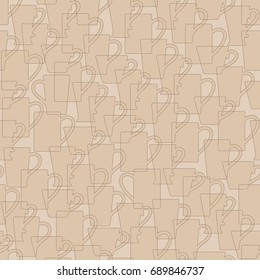 Vector seamless pattern of tea cups.