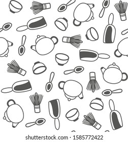 vector seamless pattern with tea elements