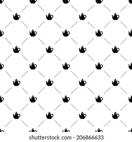 Vector seamless pattern, teapot, Editable can be used for web page backgrounds, pattern fills 