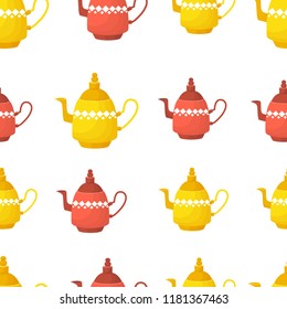 vector seamless pattern with teapots