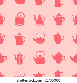 vector seamless pattern with teapots