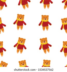 vector seamless pattern of teddy bears