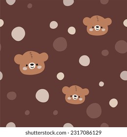 Patrón de vectores sin fisuras con osos de peluche.