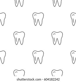 Vector seamless pattern of teeth, which can be used as a background and print on textiles and printing