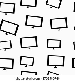 vector seamless pattern with televisions on white background. fit for design, textile, fabric, packing, website, cover, wrapping paper.  