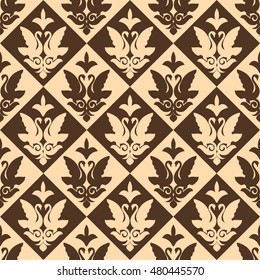 Vector seamless pattern as a template in ethnic national style of Kazakhstan, Asia.