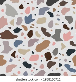  Vector seamless pattern Terrazzo texture classic Italian floor composed of natural stone, granite, quartz, marble, glass concrete, and others object. Vector terrazzo venezolano seamless pattern.