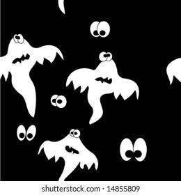vector seamless pattern with terrible ghosts