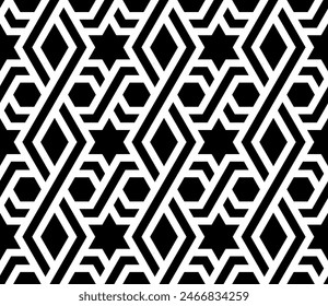 vector of Seamless pattern Tessellation Hexagon line art. Artistic lines repeating patterns, Geometrical symbol wallpaper.