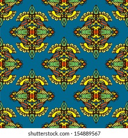 Vector Seamless Pattern Textile Damask Design
