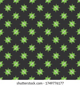 Vector seamless pattern texture background with geometric shapes, colored in black, green and grey colors.