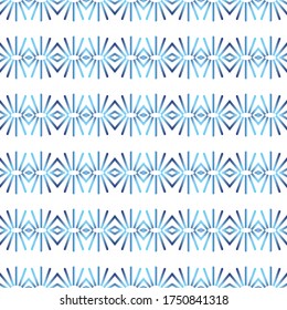 Vector seamless pattern texture background with geometric shapes, gradient colored in blue and white colors.