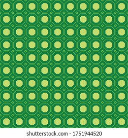 Vector seamless pattern texture background with geometric shapes, colored in green colors.