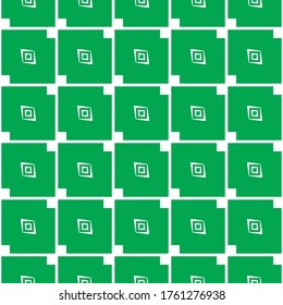 Vector seamless pattern texture background with geometric shapes, colored in green and white colors.