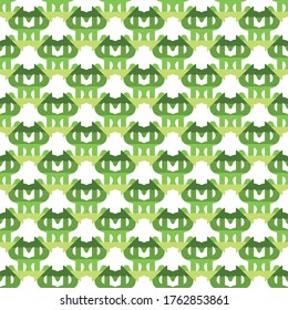 Vector seamless pattern texture background with geometric shapes, colored in green and white colors.