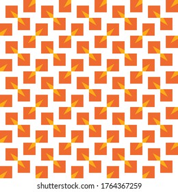 Vector seamless pattern texture background with geometric shapes, colored in orange, yellow and white colors.