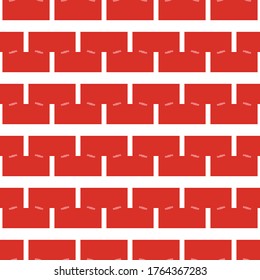 Vector seamless pattern texture background with geometric shapes, colored in red and white colors.