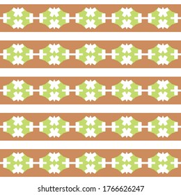 Vector seamless pattern texture background with geometric shapes, colored in brown, green and white colors.