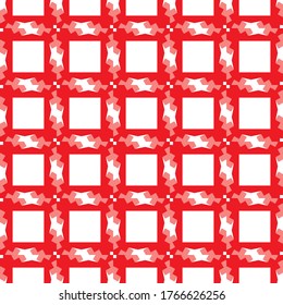 Vector seamless pattern texture background with geometric shapes, colored in red and white colors.
