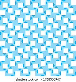 Vector seamless pattern texture background with geometric shapes, colored in blue and white colors.