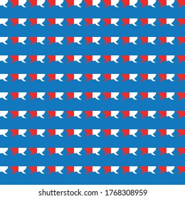 Vector seamless pattern texture background with geometric shapes, colored in blue, red and white colors.