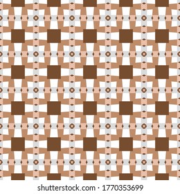 Vector seamless pattern texture background with geometric shapes, colored in brown, grey and white colors.