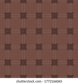 Vector seamless pattern texture background with geometric shapes, colored in brown colors.
