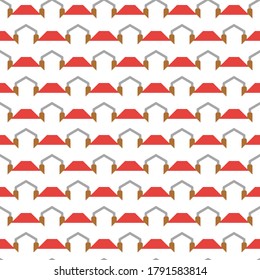 Vector seamless pattern texture background with geometric shapes, colored in red, brown and white colors.