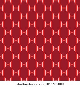 Vector seamless pattern texture background with geometric shapes, colored in red and white colors.