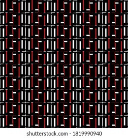 Vector seamless pattern texture background with geometric shapes, colored in black, red and white colors.