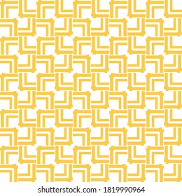 Vector seamless pattern texture background with geometric shapes, colored in yellow and white colors.