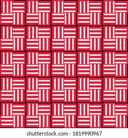 Vector seamless pattern texture background with geometric shapes, colored in red, black and white colors.