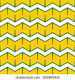 Vector seamless pattern texture background with geometric shapes, colored in yellow, green and white colors.