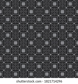 Vector seamless pattern texture background with geometric shapes, colored in black and grey colors.