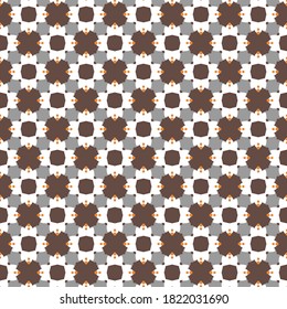 Vector seamless pattern texture background with geometric shapes, colored in brown, orange, grey and white colors.