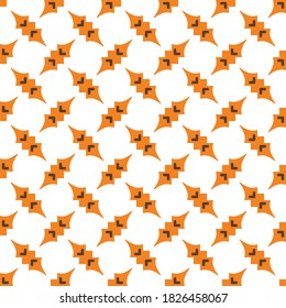 Vector seamless pattern texture background with geometric shapes, colored in orange, brown and white colors.